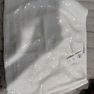 Abercrombie & Fitch White Sequin Skirt